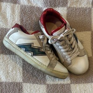 Zadig & Voltaire White and Red Sneakers with Black Detail